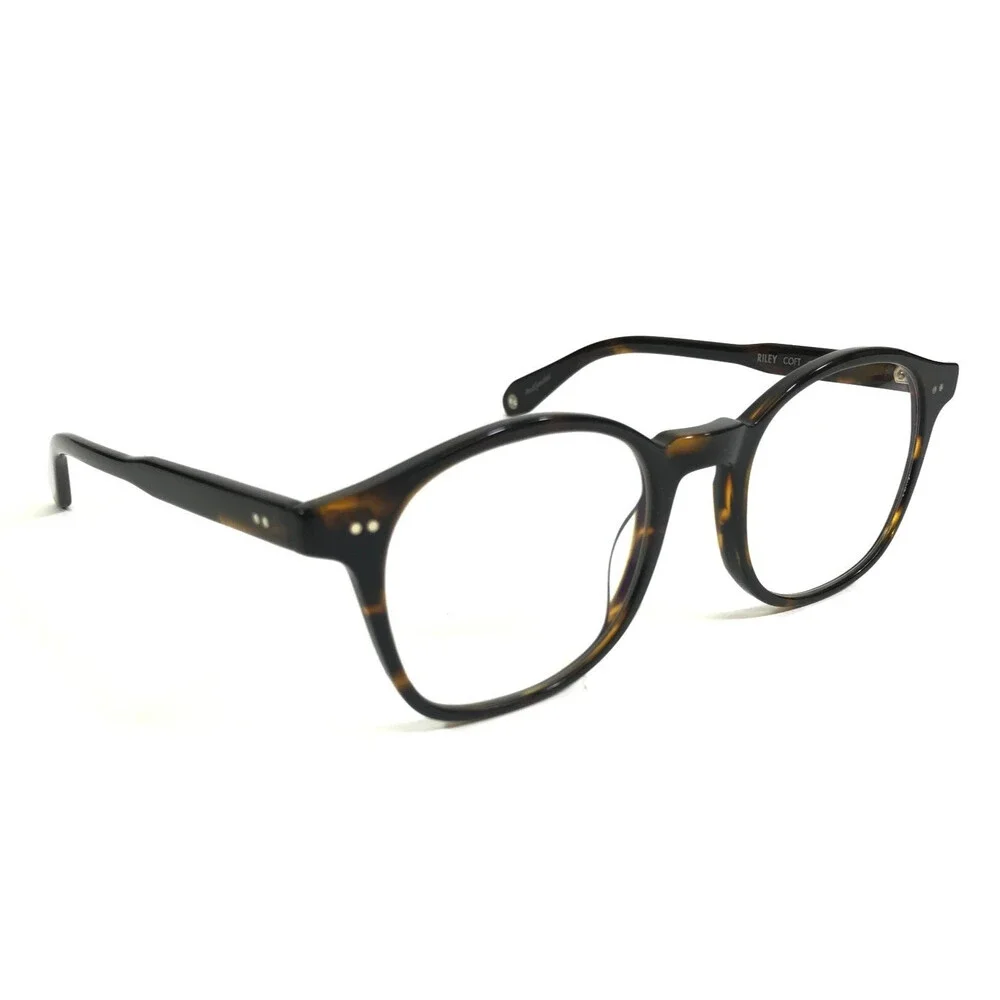 Garrett Leight Eyeglasses Frames RILEY COFT Brown Horn Square Full Rim 48-22-143